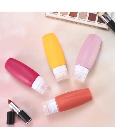 90ml Silicone Travel Bottles Set - BPA-Free Leak-Proof Portable Containers for Toiletries Lotion Shampoo & Conditioner - 4 Pack (Rose Red) - Buy Online on GoSupps.com