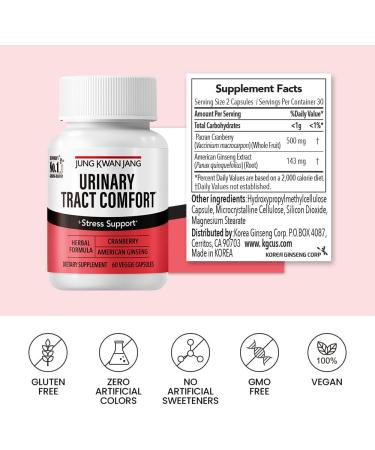 Urinary Tract Comfort Formula with Parcran Cranberry & American Ginseng - 60 Capsules - Buy Online on GoSupps.com