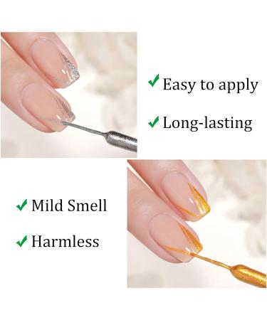 Silver Nail Gel Metallic Gel Painting Nail Polish 3D Metal Painting Gel Drawing Nail Gel Soak Off DIY Nail Art Nail Decoration - Buy Online on GoSupps.com
