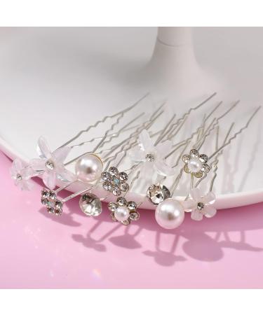 AUXSOUL Bridal Hair Pins - Crystal Pearl U-Shaped Diamond Clips for Wedding - 30Pcs (6 Styles) - Buy Online on GoSupps.com
