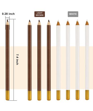 Barber Pencil Set with Sharpener - Beard & Hairline Shaping Razors, Trace & Guide Tools for Men (White/Light Brown) - Buy Online on GoSupps.com