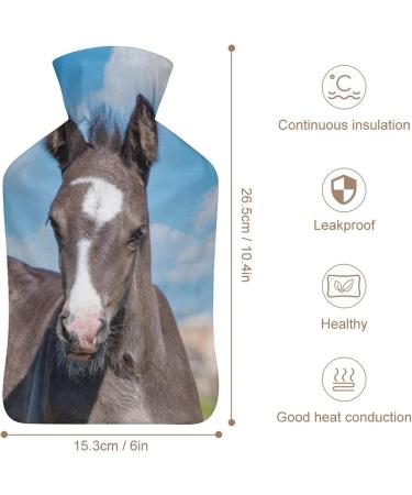 Soft Plush Horse Hot Water Bottle with Cover | Hand Warmer for Adults & Children | 26.5x15.3cm - Ideal for Cozy Comfort - Buy Online on GoSupps.com