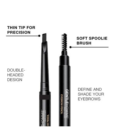 Gentlehomme Mens Eyebrow Pencil Black - Waterproof 2-in-1 Brush & Pencil for Defined & Long-Lasting Brows - Buy Online on GoSupps.com