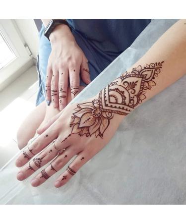 DIVAWOO 12 Sheet Henna Tattoo Stencils - Self-Adhesive Temporary Tattoo Stickers, Black Indian & Arabian Designs - Buy Online on GoSupps.com