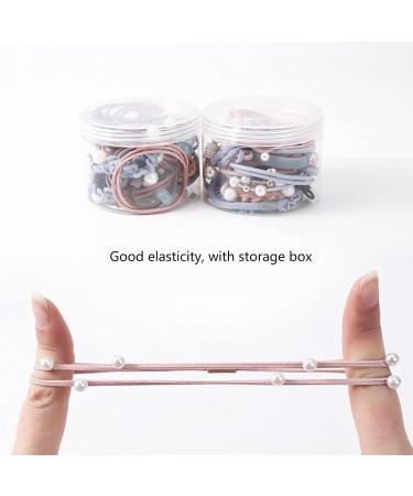 Waibbu Pearl Hair Gum Elastic Tie Set - 24 Colored Metal-Free Hair Ties for Ladies ponytail Holders & Hair Rings - Buy Online on GoSupps.com