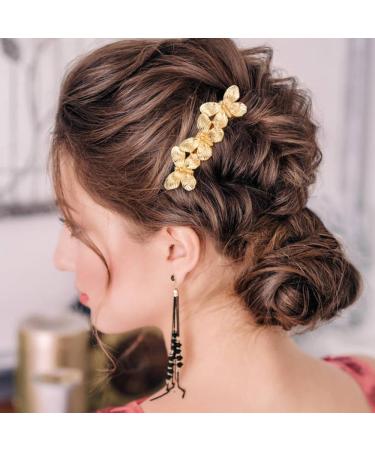 Dizila 8 Pieces Gold Metal Vintage Pearl Rhinestone Butterfly Flower Leaf Sun Moon Prom Bridal Wedding Hair Side Combs French Twist Hair Pins Grips Headpieces for Women Girls - Buy Online on GoSupps.com