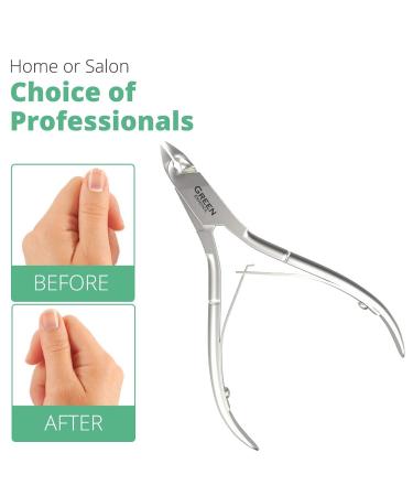 Professional Stainless Steel Nail Cuticle Trimmer - Sharp Blades, Double Spring Cuticle Clippers for Manicure & Pedicure - Silver - Buy Online on GoSupps.com