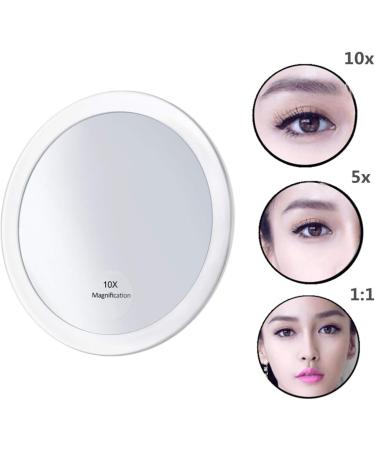 CALLARON 10x Magnifying Round Lighted Makeup Mirror - Touch Control Vanity Mirror (White) - Buy Online on GoSupps.com