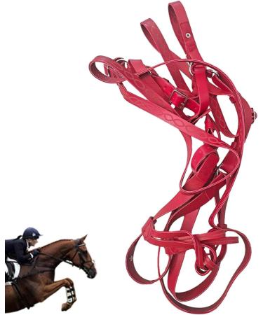 Halter for Horse | Heavy Duty Chin and Throat Snap Halter Horse Comfortable Padded Nylon Horse Halter for Training Equestrian Grooming Lambo Red - Buy Online on GoSupps.com