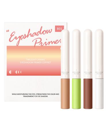 Eyeshadow Stick | 4 Colors Liquid Matte Eyeshadow for Quick Drying - High-pigmented Eyeshadow Cream Eyeshadow Primer Kit Prevent Oily Lids and Creasing Long Lasting Eye Shadow for Makeup Shzons B