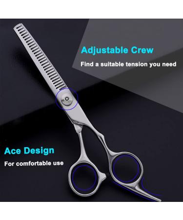 Professional Hair Thinning Shears & Cutting Scissors Set with Adjustable Tension Screw - 6.7 Inches + Bonus Wipe Cloth - Buy Online on GoSupps.com
