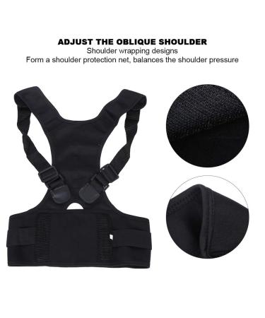 Buy ZJchao Posture Corrector for Men & Women | Comfortable Adjustable Back Support & Breathable Back Brace for Pain Relief - Improve Hump (Black - Buy Online on GoSupps.com