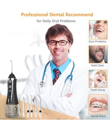 Oral Irrigator Test Winner 2024 - Cordless 300ML IPX7 for Braces & Bridges - Ideal for Home & Travel (Black) - Buy Online on GoSupps.com