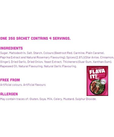 Flava It Seasoning Spices Marinade 12 x 35g - 5 Flavours Mix (Chinese Style Smokey BBQ Garden Mint Garlic & Herb Piri Piri) - Buy Online on GoSupps.com
