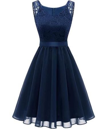 Elegant Long Ball Dress for Ladies | Sleeveless V-Neck Evening Gown | A-Line Swing Cocktail Dress | Floor-Length Maxi in Blue XXL - Buy Online on GoSupps.com