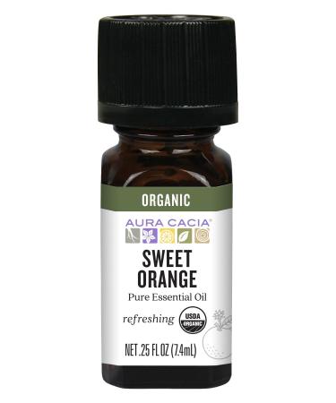 Aura Cacia Organic Sweet Orange Essential Oil 0.25 fl. oz.