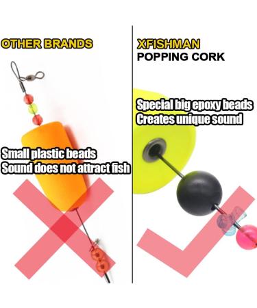 Fishing Popping Corks for Saltwater - Red Fish Popper for Carolina Rig - Large Floats - Yellow (2 Pack) - Buy Online on GoSupps.com