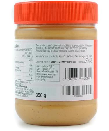 MapleFarm - 100% Pure Creamy Peanut Butter 1 x 325g - Natural Protein Cream - Creamy peanut butter - Buy Online on GoSupps.com