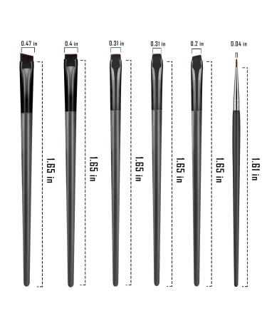 Acavado 6-Piece Angled Eyeliner Brush Set | Ultra Fine Makeup Brushes for Eyeliner, Eyebrows, and Eye Shadow Beauty Cosmetic Tools for Women and Girls - Buy Online on GoSupps.com