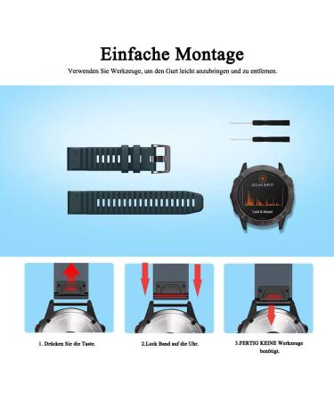 Silicone Bracelet for Fenix 6/5 & Forerunner 935/945 - Quick Lock Replacement with Screw Buckle (Stone Color) - Buy Online on GoSupps.com