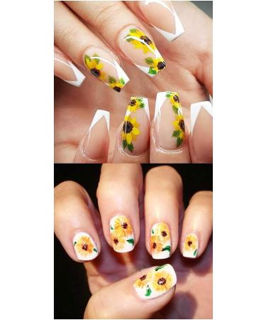 Nail Art Stickers Sunflower DIY Nail Art Stickers Appropriate Size Easy Use for Home for Nail Salon - Buy Online on GoSupps.com