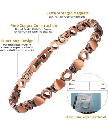 ENERCOPPEX 3500 Gauss Magnetic Targe Band - 99.99% Pure Copper Bracelet for Ladies | Adjustable Size Stylish & Therapeutic - Buy Online on GoSupps.com