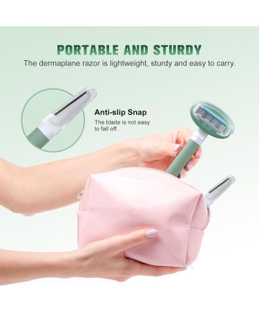 Dermaplaning Facial Razor for Women - Eyebrow & Body Hair Removal with 8 Blade Refills - Ideal for Shaping and Smooth Skin - Buy Online on GoSupps.com