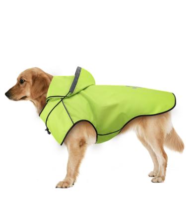 Raincoat dog reflective hundred coat rain jacket dog waterproof adjustable rain jackets with hood for small medium-sized large dogs rain cape dog for walks to the game-M green M - Buy Online on GoSupps.com