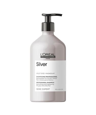 L'Or al Professionnel Anti-Gelbstich shampoo for fine gray and bleached hair violet pigments series Expert Silver Shampoo Zeder 750 ml (1 Pack)