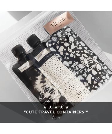 Kitsch Refillable Travel Bottles Set | Leak-Proof & TSA-Approved Toiletry Containers | 3oz Reusable Shampoo Bottles | Black & Ivory (3-Pack) - Buy Online on GoSupps.com