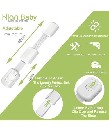 Hion Child Safety Cupboard Locks - 10 Piece Set | Easy Installation | Childproofing for Cabinets and Drawers - Buy Online on GoSupps.com