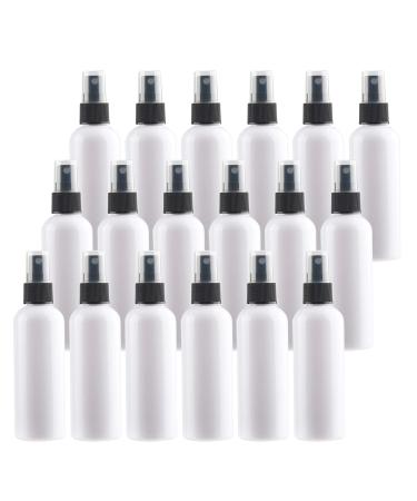 TIANZD 100 Pieces Empty 100 ml White PET Plastic Fine Mist Pump Spray Bottles with Black Top Portable Sprayer for Perfume Water Cosmetic Travel Containers Refillable 2x Funnel