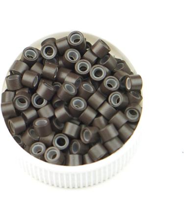 Kullke 4.5mm Micro Rings Silicon Lined Nano Beads for I Tip Hair Extensions - 1000pcs Dark Brown Aluminum Rings - Buy Online on GoSupps.com