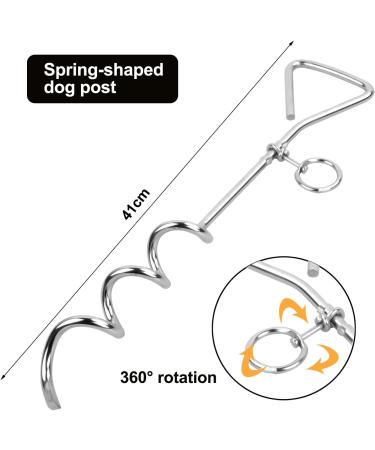Intestinal Piral Peg with Leash - 15 Inch Tie-Out for Small to Medium Dogs | Durable Stainless Steel Floor Anchor for Courtyard & Camping (Red) - Buy Online on GoSupps.com