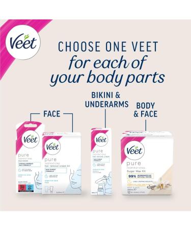 Veet Pure Hair Removal Cream 400ml Legs & Body Sensitive Skin Pleasant Fragrance Hydrates & Exfoliates Least Ingredients Aloe Vera Results in 5 Minutes Long Lasting Hydration 24hr Smoothness 400 ml (Pack of 1) - Buy Online on GoSupps.com
