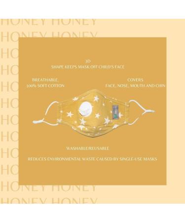 Reusable Washable Child Face Mask 100% Breathable Cotton Adjustable Ear Loops 10 Pack PM2.5 Carbon Filter (Honey) - Buy Online on GoSupps.com