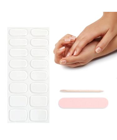 Semi Cured Gel Nail Strips 16 Stickers Clear Gel Nail Stickers Soft Self-Adhesive Nail Wrap Clear Colour Gel Nail Polish Strips Manicure Stickers Set (Clear) - Buy Online on GoSupps.com