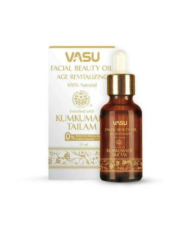 MIRSSA Vasu Age Revitalizing Facial Beauty Oil Enriched with Kumkumadi Oil gives Radiant Skin Clinically Proven Actives 25ml