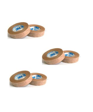 3M Micropore Tan Surgical Tape 0.5" Wide - 3 Pack (2 Rolls)