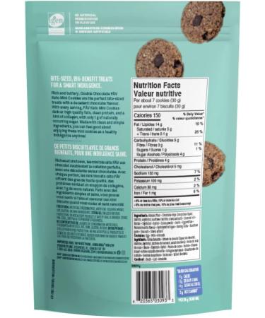Organika Fav Keto Mini Cookies-Double Chocolate- Low Carb Collagen Protein Gluten-Free Healthy Snack- 90g pouch Double Chocolate 90 g (Pack of 1) - Buy Online on GoSupps.com
