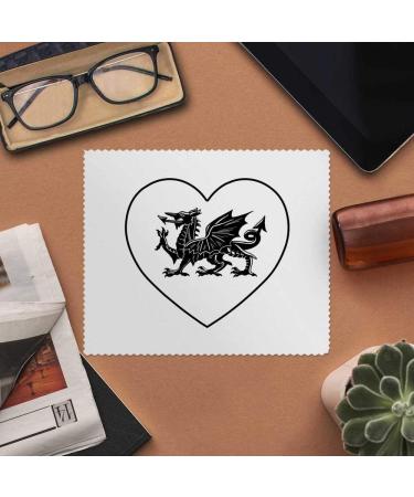 Azeeda 2x Welsh Dragon Love Heart Microfiber Cloths - Perfect Eyeglass & Lens Cleaning Solution for International Shipping - Buy Online on GoSupps.com