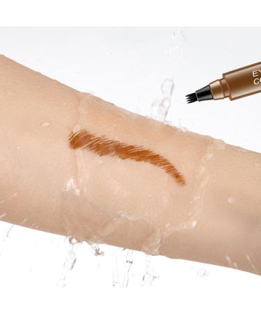 Four Claw Pen Waterproof Eyebrow Pen with 4 Forks Pencil Pen Liquid Pen Long Lasting Main Pen for Natural Makeup Light Brown - Buy Online on GoSupps.com