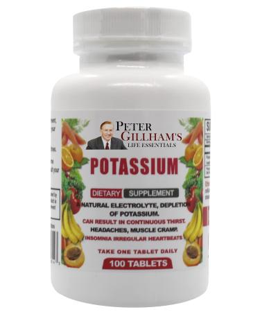 Peter Gillham s Life Essentials Potassium Gluconate Tablets 595mg 100 Tablets Support Electrolyte Balance Made in USA (Package May Vary)