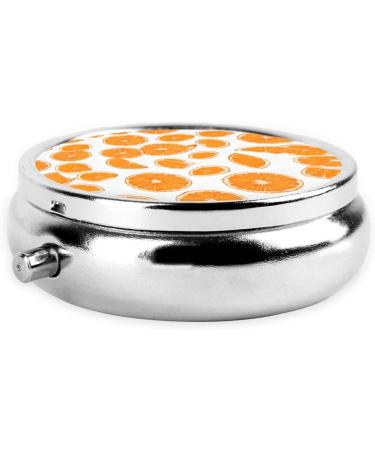 Peach Printed Mini Round Pill Box - 3 Compartment Travel Organizer | Portable Pill Case for Home & Office - Buy Online on GoSupps.com