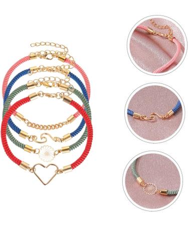 VALICLUD 4pcs Couple Bracelet Party Gifts Birthday Present Handmade Weaving Bracelet Solid Color Bracelet Bracelets Lucky Rope Bracelet Woven Bracelet Friendship Bracelet Hand Jewelry Charm - Buy Online on GoSupps.com