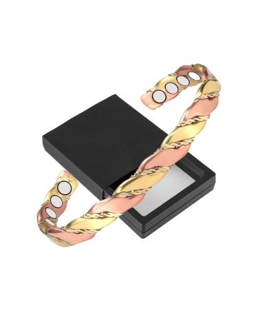 Triple magnetic bracelet made of pure copper for women arthritis healing pain relief therapy 2 magnets adjustable unisex women - Buy Online on GoSupps.com