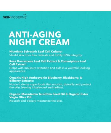 SKIN MODERNE++ Dinner Smoothie Night Cream - Hydrating & Moisturizing Vegan Formula with Hyaluronic Acid for Youthful Skin - 50ml - Buy Online on GoSupps.com