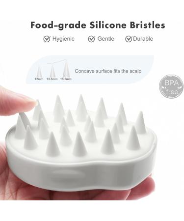 FREATECCH CHRECK Massage Brush - Wet & Dry Shampoo Hair Brush for Peeling Head Massage Silicone Ridge Care Stimulates Hair Growth Dandruff-Free Classic White - Buy Online on GoSupps.com