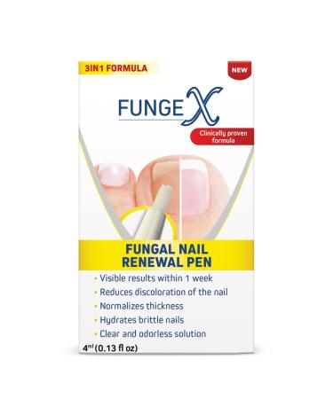 FungeX Nail Renewal Pen | Reduces Discoloration of the Nail | Normalizes Toenail Thickness | Hydrates Brittle Nails with Clear and Odorless Solution