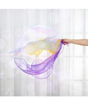 Fanshionide 12 Pieces Colorful Dance Chiffon Scarves - 60x60cm Juggling Towels for Kids & Adult Performances | Perfect for Kindergarten Shows & Sensory Play - Buy Online on GoSupps.com